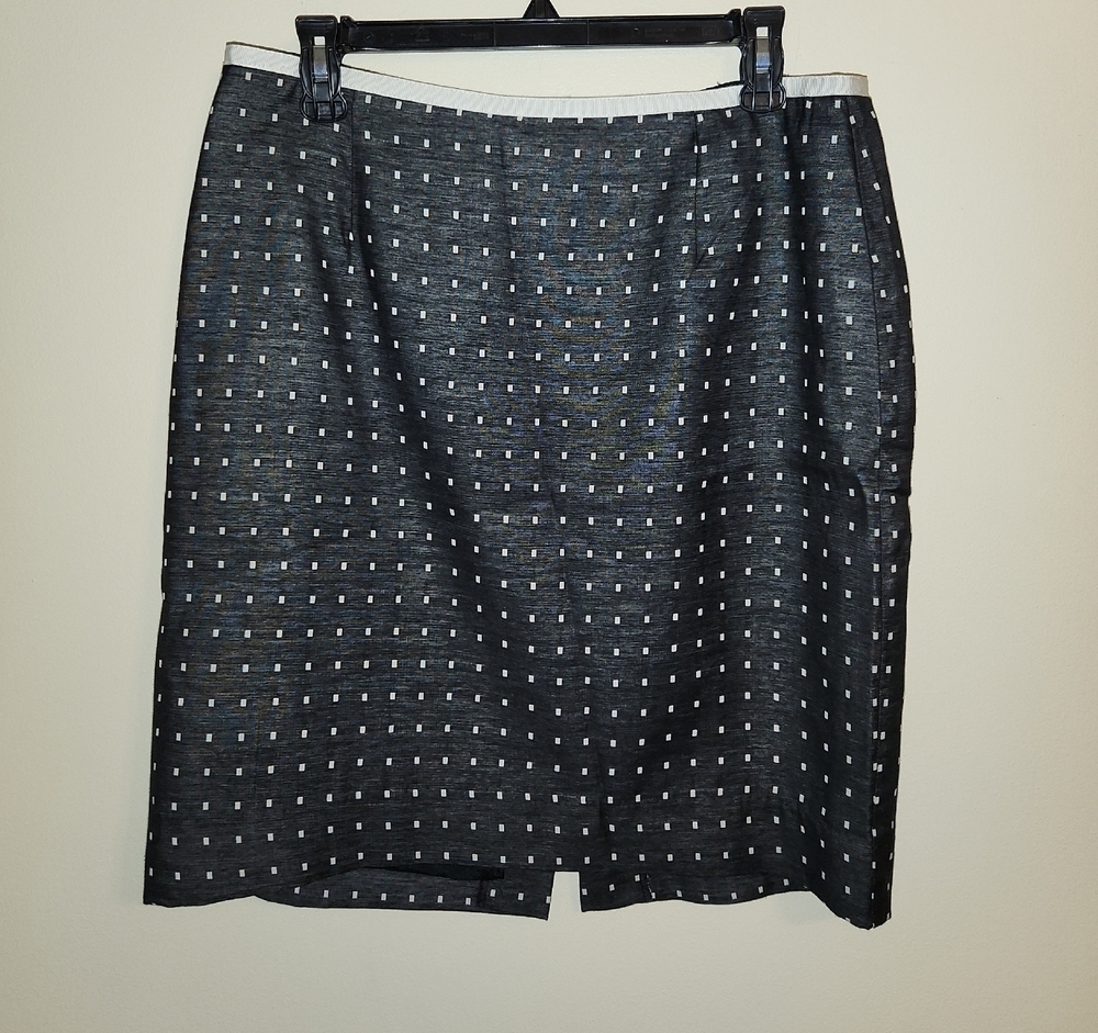Worth Black and White Textured Pencil Skirt